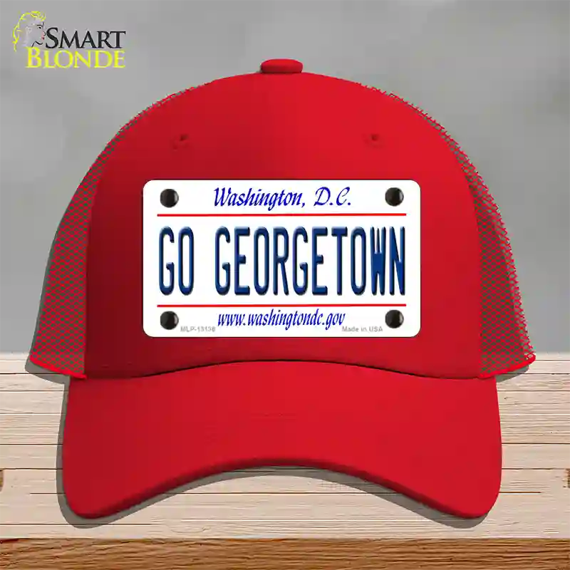 Go Georgetown Novelty License Plate Hat Mesh / Red