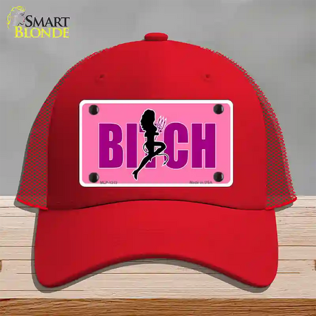 She-Devil Bitch Novelty License Plate Hat Mesh / Red