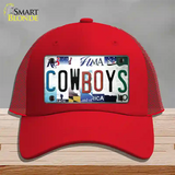 Cowboys Strip Art Novelty License Plate Hat Tag Mesh / Red