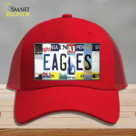 Eagles Strip Art Novelty License Plate Hat Tag Mesh / Red