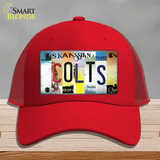 Colts Strip Art Novelty License Plate Hat Tag Mesh / Red