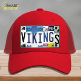 Vikings Strip Art Novelty License Plate Hat Tag Mesh / Red