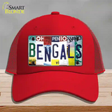 Bengals Strip Art Novelty License Plate Hat Tag Mesh / Red