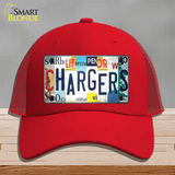 Chargers Strip Art Novelty License Plate Hat Tag Mesh / Red