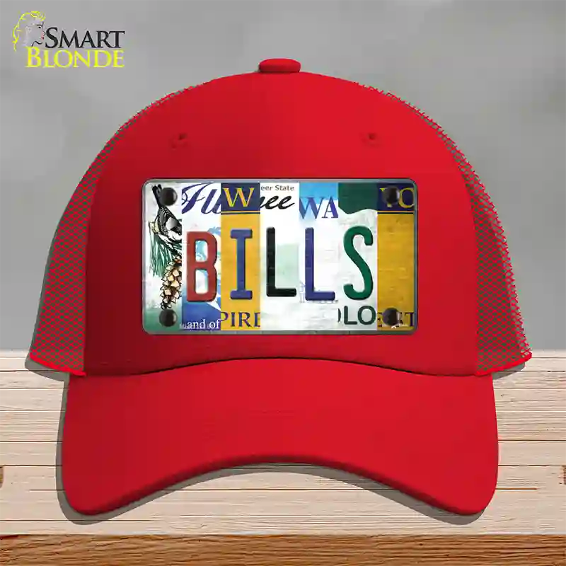 Bills Strip Art Novelty License Plate Hat Tag Mesh / Red