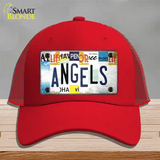 Angels Strip Art Novelty License Plate Hat Tag Mesh / Red