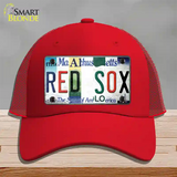 Red Sox Strip Art Novelty License Plate Hat Tag Mesh / Red