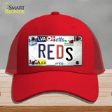 Reds Strip Art Novelty License Plate Hat Tag Mesh / Red