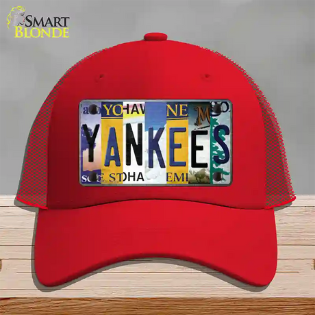 Yankees Strip Art Novelty License Plate Hat Tag Mesh / Red