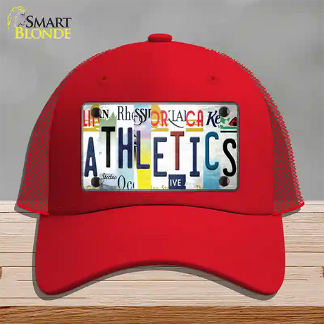 As Strip Art Novelty License Plate Hat Tag Mesh / Red