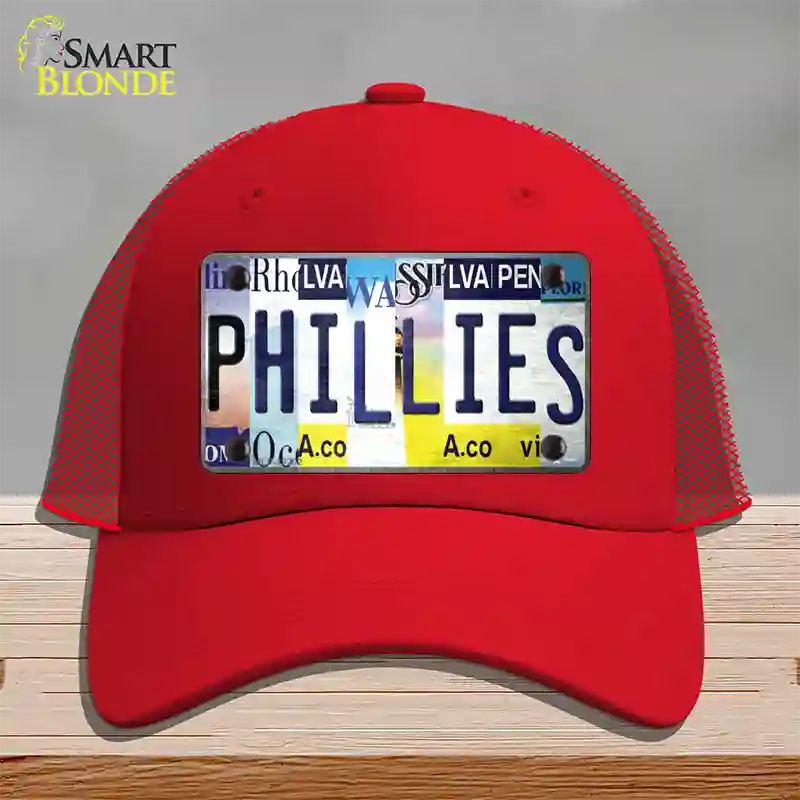 Phillies Strip Art Novelty License Plate Hat Tag Mesh / Red