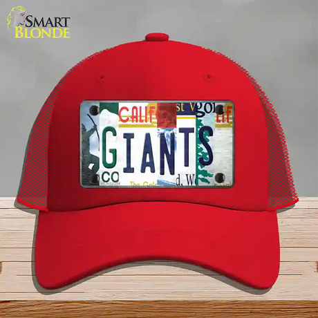 Giants Baseball Strip Art Novelty License Plate Hat Tag Mesh / Red