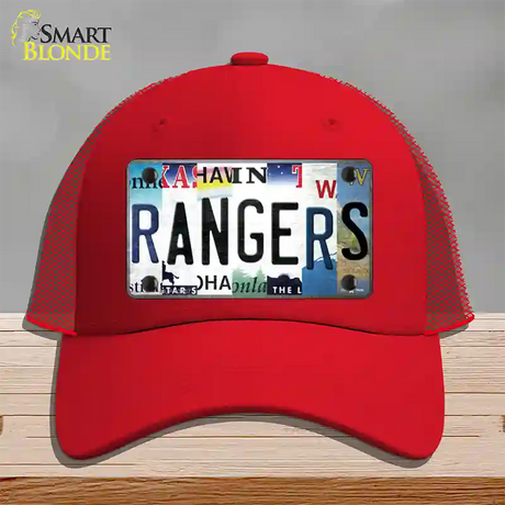 Rangers Strip Art Novelty License Plate Hat Tag Mesh / Red