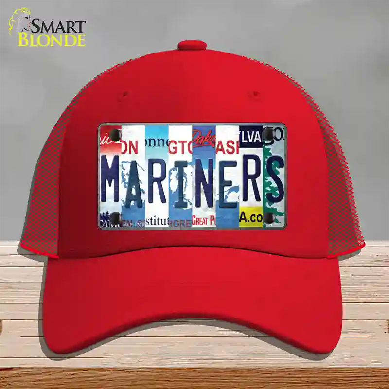 Mariners Strip Art Novelty License Plate Hat Tag Mesh / Red