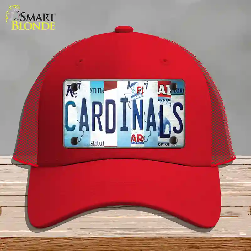 Cardinals Baseball Strip Art Novelty License Plate Hat Tag Mesh / Red