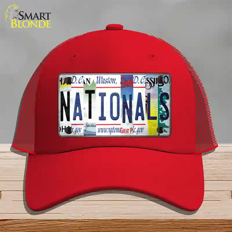 Nationals Strip Art Novelty License Plate Hat Tag Mesh / Red