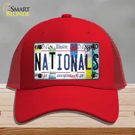 Nationals Strip Art Novelty License Plate Hat Tag Mesh / Red