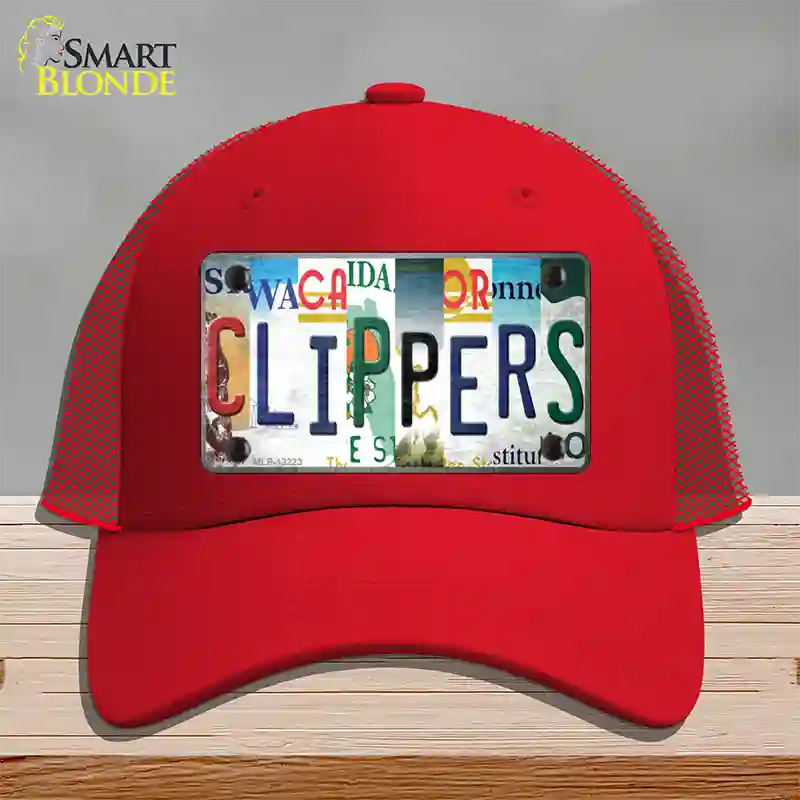 Clippers Strip Art Novelty License Plate Hat Tag Mesh / Red