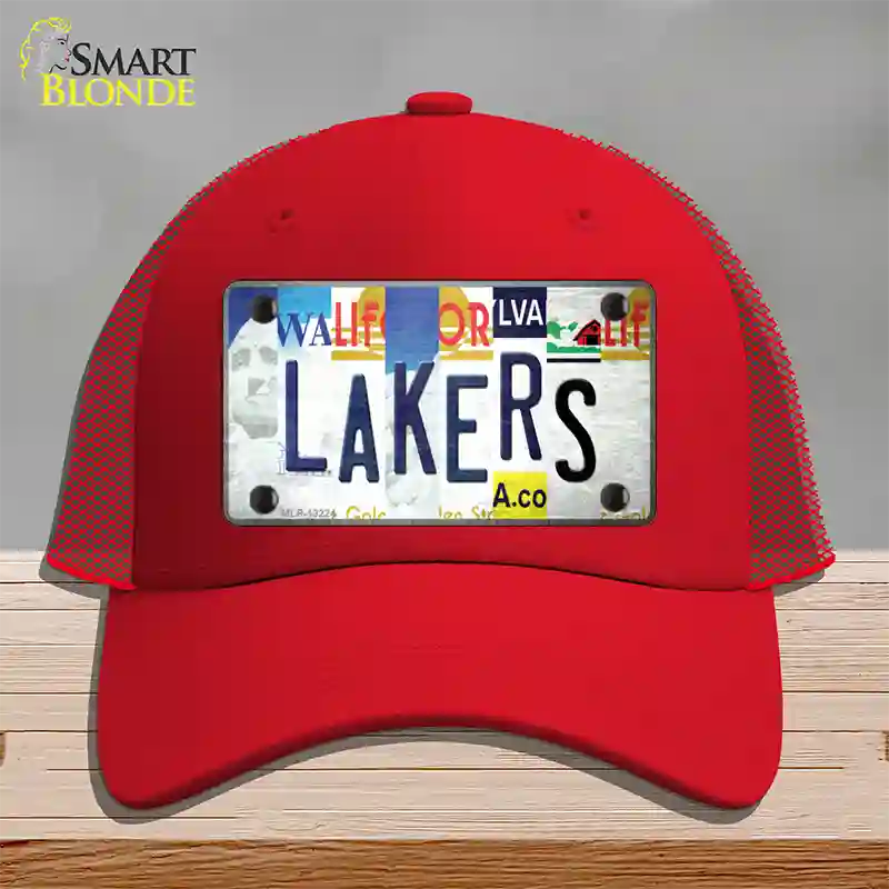 Lakers Strip Art Novelty License Plate Hat Tag Mesh / Red