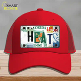 Heat Strip Art Novelty License Plate Hat Tag Mesh / Red