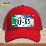 Bucks Strip Art Novelty License Plate Hat Tag Mesh / Red