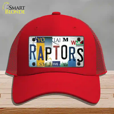 Raptors Strip Art Novelty License Plate Hat Tag Mesh / Red