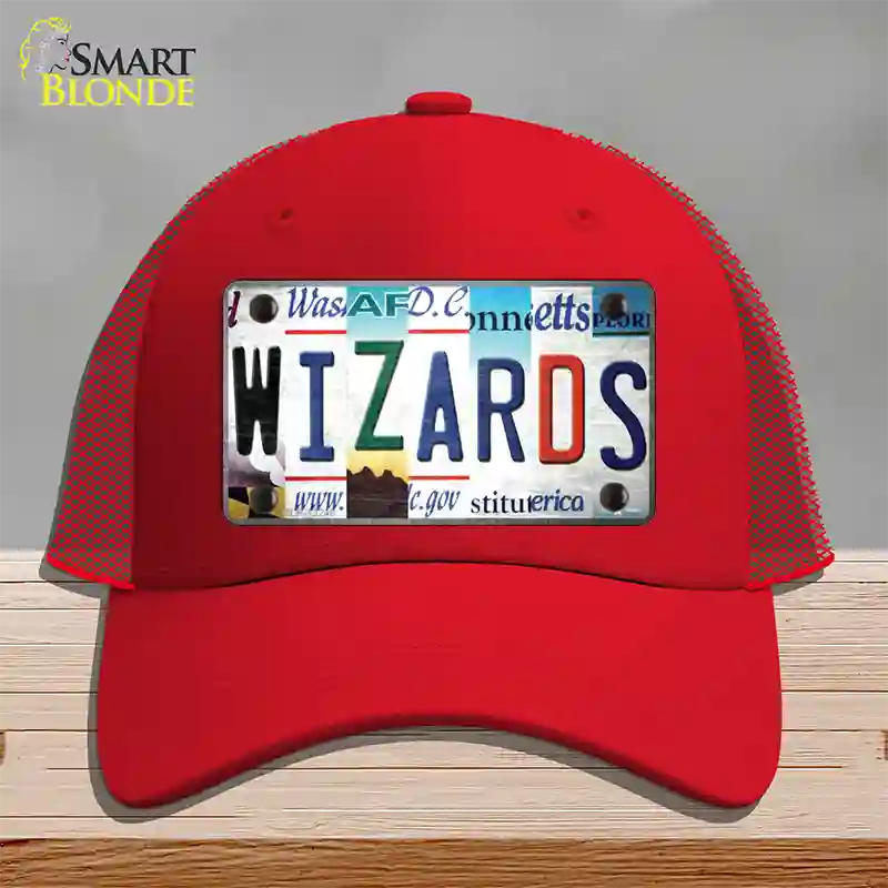 Wizards Strip Art Novelty License Plate Hat Tag Mesh / Red