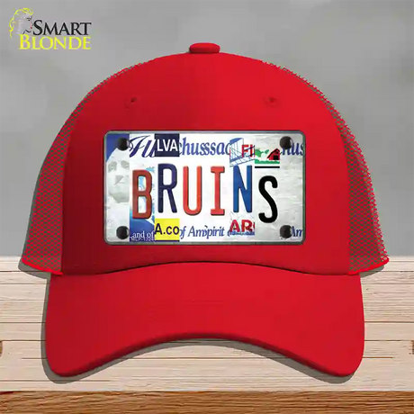 Bruins Strip Art Novelty License Plate Hat Tag Mesh / Red