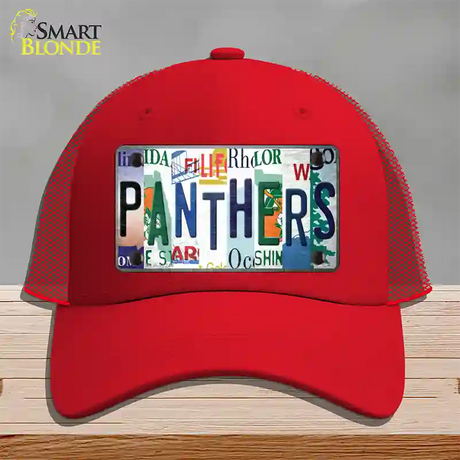 Panthers Hockey Strip Art Novelty License Plate Hat Tag Mesh / Red