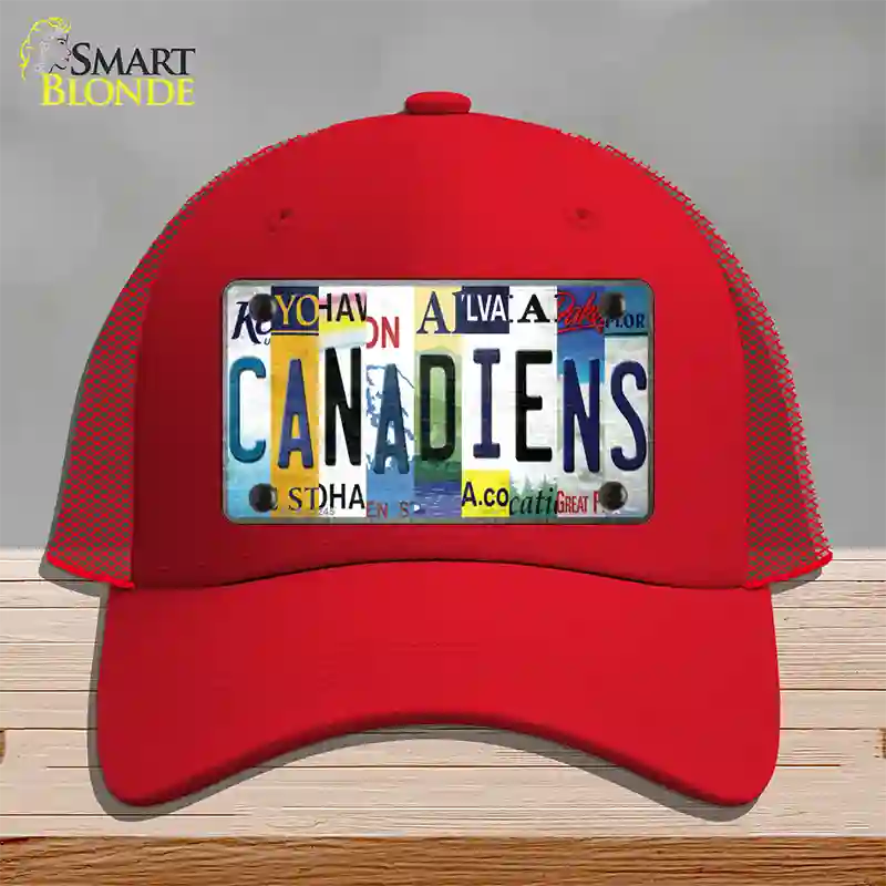 Canadiens Strip Art Novelty License Plate Hat Tag Mesh / Red