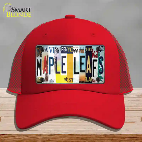 Maple Leafs Strip Art Novelty License Plate Hat Tag Mesh / Red