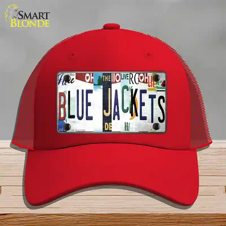 Blue Jackets Strip Art Novelty License Plate Hat Tag Mesh / Red