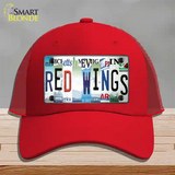 Red Wings Strip Art Novelty License Plate Hat Tag Mesh / Red