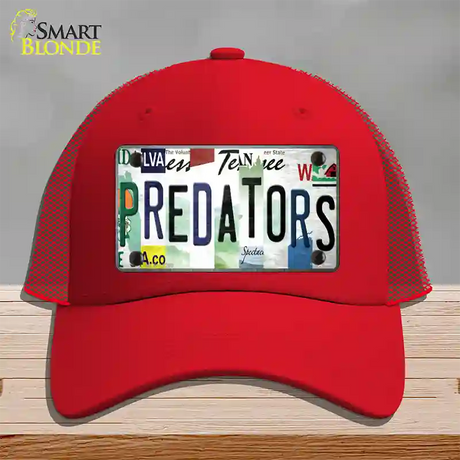 Predators Strip Art Novelty License Plate Hat Tag Mesh / Red