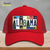 Alabama Strip Art Novelty License Plate Hat Tag Mesh / Red