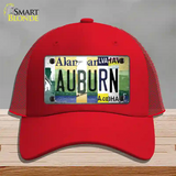 Auburn Strip Art Novelty License Plate Hat Tag Mesh / Red