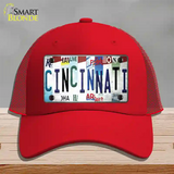 Cincinnati Strip Art Novelty License Plate Hat Tag Mesh / Red