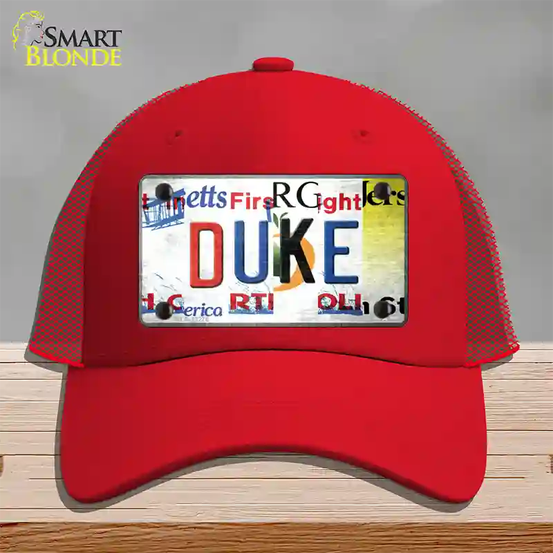 Duke Strip Art Novelty License Plate Hat Tag Mesh / Red