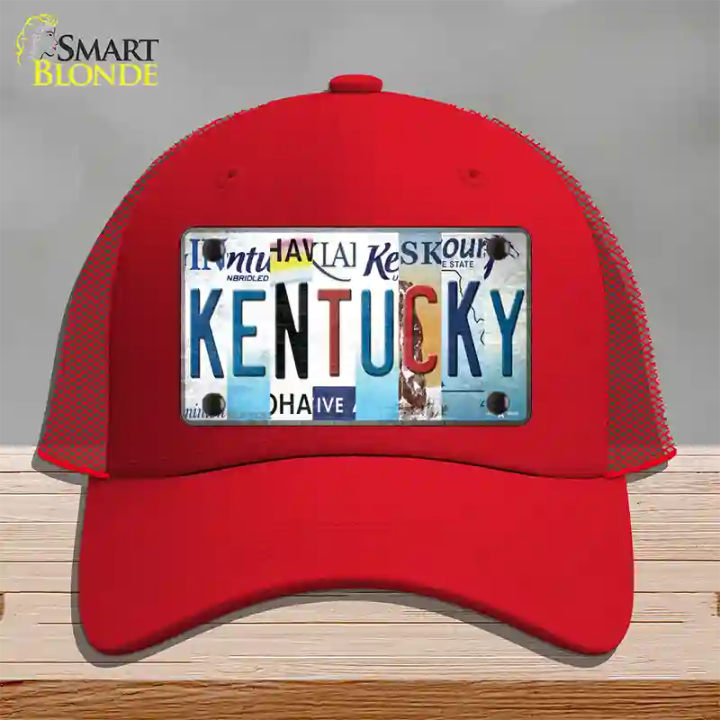 Kentucky Strip Art Novelty License Plate Hat Tag Mesh / Red