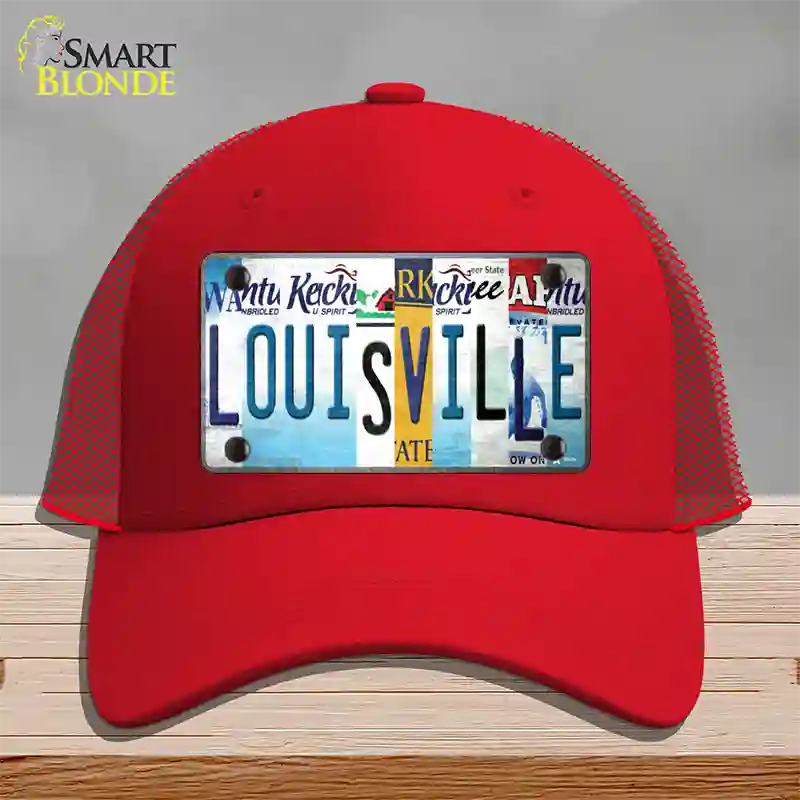 Louisville Strip Art Novelty License Plate Hat Tag Mesh / Red