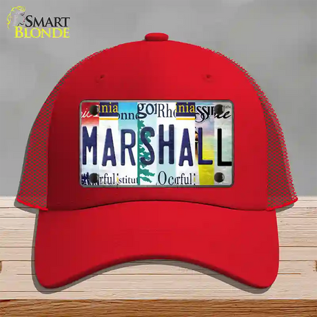 Marshall Strip Art Novelty License Plate Hat Tag Mesh / Red