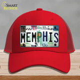 Memphis Strip Art Novelty License Plate Hat Tag Mesh / Red