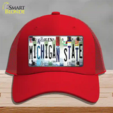 Michigan State Strip Art Novelty License Plate Hat Tag Mesh / Red