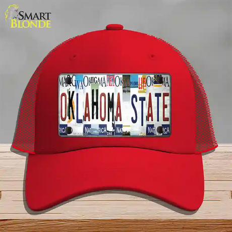 Oklahoma State Strip Art Novelty License Plate Hat Tag Mesh / Red