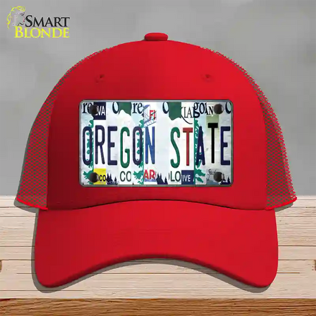 Oregon State Strip Art Novelty License Plate Hat Tag Mesh / Red