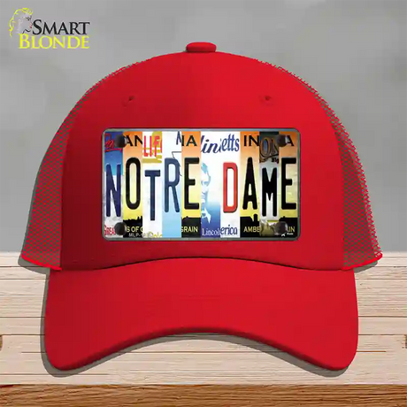 Notre Dame Strip Art Novelty License Plate Hat Tag Mesh / Red