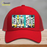 Arizona State Strip Art Novelty License Plate Hat Tag Mesh / Red