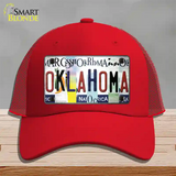 Oklahoma Strip Art Novelty License Plate Hat Tag Mesh / Red