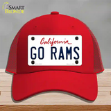 Go Rams Novelty License Plate Hat Tag Mesh / Red