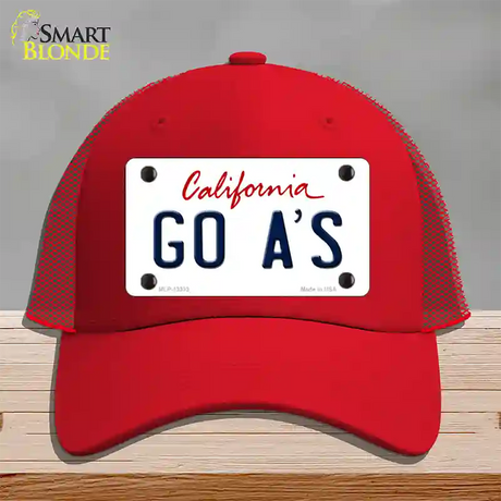 Go Athletics Novelty License Plate Hat Tag Mesh / Red